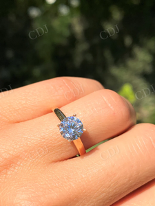 1.00CT Round Cut Moissanite Solitaire Bague de fiançailles Hidden Halo Diamond Women Ring Antique Women Jewelry At Wholesaler Price - Product Image 2