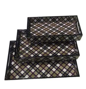 Plateau en bois fait à la main nouveau design avec dernière impression en émail plat de service personnalisé dans un nouveau style prix de gros plateaux de service - Product Image 1