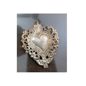 Heilig Hart Milagro Antiek Goud Graveren Metalen Ornament Hanger Hart Katholiek Heilig Hart Sieraden Religieus Geschenk