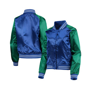 Chaqueta Varsity de Satén para Mujer, Diseño Nuevo, Moda Urbana, Informal, Lisa, Tejida, Transpirable - Product Image 5