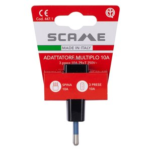 Adaptador Eléctrico Negro de 3 Tomas, Estándar Italiano 2P+T 10A PP0447 1R, Otros Conectores - Product Image 2