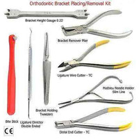 Ensemble d'instruments dentaires orthodontiques manuels de base en acier inoxydable de haute qualité, 18 pièces, avec poignée moletée, Metal Med Corporation