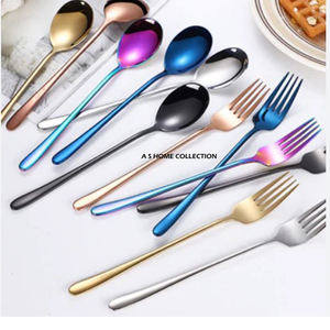 Ensemble de couverts en acier plaqué or de qualité supérieure, faits à la main, décoratifs, à long manche, pour la maison et la cuisine - Product Image 6