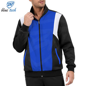 Wholesale Custom <b>Men's</b> Elastic Waist Zip-up Cotton Polyester Tracksuit Outdoors Sports Track Jacket and <b>Pants</b> Set - Product Image 6