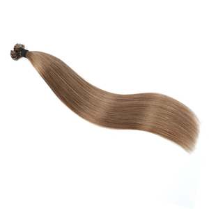 ไมโครเคราตินต่อผมแบบปลายแบน # ผมแท้สีบลอนด์สกปรก 12 เส้น แบบตรง - Product Image 1