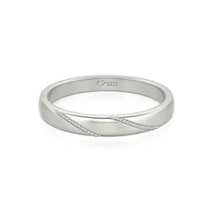 Jeulia Men's Milgrain <b>Wedding</b> <b>Band</b>-Sterling <b>Silver</b> with Geometric Topaz Zircon - Product Image 1