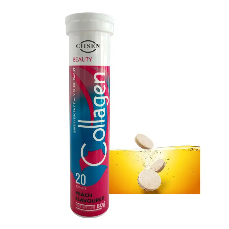 Tablet efervescente fornecedor líder, vitamina c efervescente colágeno tablet clareamento beleza colágeno tablet