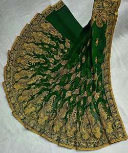 Nuevo aspecto elegante Ropa DE BODA Georgette Espejo Trabajo Saree con pieza de blusa Ropa de mujer India Sari Precio bajo barato Venta al por mayor Surat Garment - Product Image 4