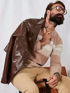 Veste Slim en cuir véritable pour hommes Vente en gros Mode Gritter Style pour l'hiver Veste de moto mince de course automobile - Product Image 4