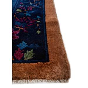 พรมขนสัตว์ถักมือสีเบจและสีน้ำตาลลายดอกไม้และลายจิ๊กซอว์ขนาดใหญ่สำหรับตกแต่งห้องนั่งเล่น รุ่น Pae-5500 - Product Image 4