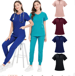 Uniformes de gommage médicaux confortables et respirants Offre Spéciale femmes gommage infirmière uniforme haut tissu tricoté pour le Service OEM hospitalier - Product Image 1