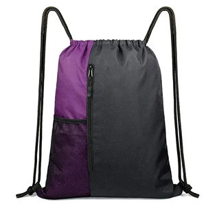 Nouvelle conception personnalisée impression promotionnelle en plein air décontracté Gym Sport imperméable polyester cordon sac à dos sac livraison directe - Product Image 5