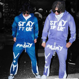 Ensemble de jogging unisexe haut de gamme pour l'hiver, style streetwear, avec fermeture éclair intégrale, capuche, confortable, imprimé, écologique et respirant - Product Image 5