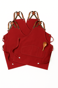 Tabliers en toile pour produits de restauration avec poche, logo personnalisé, unisexe, adulte, imperméables, à dos croisé, pour tous les jours - Product Image 4