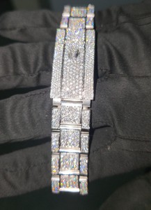 RX Luxury Stainless Steel Men's <b>Women's</b> Quartz <b>Watch</b> Fully Iced Diamond Glass Mechanical Antique Hip Hop Fashion Waterproof - Product Image 3