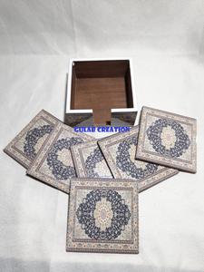 Juego de Posavasos de MDF con Diseño Moderno Personalizado, Bandeja con Impresión Digital, Porta Cubiertos, Porta Servilletas, Caja para Pañuelos, Decoración con Patrón Geométrico de Frutas - Product Image 6