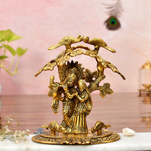 Radha Krishna <b>Statue</b> <b>Gold</b>-Plated Metal Welding Technique Tableware for Home Decoration & Gifting Brings Peace and Serenity - Product Image 2