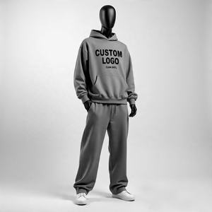 Custom Rhinestone Baggy Hoodie y pantalones de chándal Jogger Conjunto de dos piezas Dtg Print Sweat Suit Vintage Acid Wash Hombres Chándales - Product Image 6