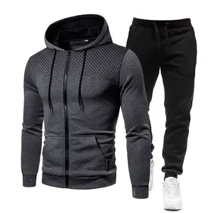 Conjunto Deportivo Informal Personalizado con Logotipo para Hombre, Sudadera de Forro Polar de Invierno de Color Sólido, Conjunto de Chándal con Capucha para Gimnasio, Transpirable - Product Image 5