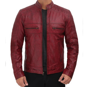 Chaqueta de viaje exótica hecha con cuero puro Minimalista Sharp Look Zip up Hombres Chaqueta de cuero para hombres - Product Image 6