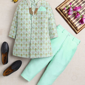 Sherwani en soie pour enfants, tenue traditionnelle pakistanaise et indienne pour mariage et fête - Product Image 1