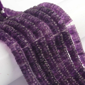Perles Heishi à facettes d'améthyste violette pour la fabrication de bijoux 5-6mm forme de pneu pierres précieuses fournisseur de brins en gros - Product Image 6