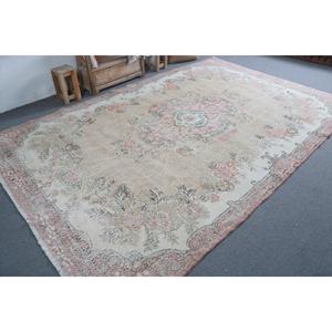 Tapis turc 7,2 x 11,1 pieds, tapis vintage surdimensionné, tapis en laine à bordure blanche - Product Image 2