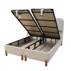 Base de Cama Nórdica de Lujo con Almacenamiento y Cabecero Tapizado, Estructura Moderna con Elevación, OEM Personalizable, Venta al por Mayor B2B, Duradera - Product Image 4