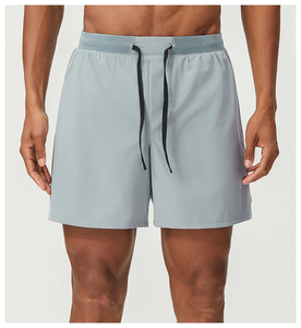 กางเกงขาสั้นผ้าย้อมสีพื้นสำหรับผู้ชายกางเกงขาสั้นสำหรับเล่นกีฬาแห้งเร็วน้ำหนักเบาสำหรับออกกำลังกายวิ่งจ็อกกิงชายหาดชุดว่ายน้ำยิมโลโก้ตามสั่ง - Product Image 1