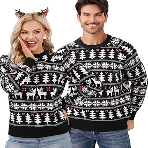 Suéter de Navidad feo con luces LED unisex, logotipo frontal OEM, suéteres de invierno de talla grande para hombres para adultos, Nailon/Acrílico - Product Image 4