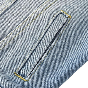 Veste en jean décontractée pour femme en tricot de haute qualité, populaire, en gros, bleu, manches longues, grande taille, 100% coton respirant - Product Image 2