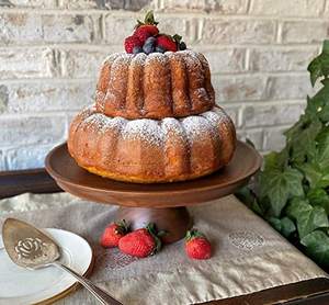 Soporte de pastel multiusos de madera natural para cupcakes y plato de boda con tocadiscos Soporte de pastel de madera - Product Image 3