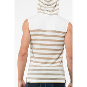 Hoodie sans manches slim fit pour homme, broderie 3D dorée, tailles XXS-5XL, motif uni avec fermeture éclair, tissu tricoté, sérigraphié - Product Image 3