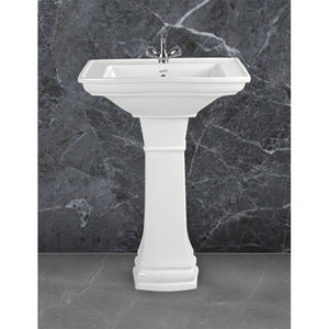 Éviers sur pied en céramique blanche les mieux répertoriés Conception classique du fournisseur en gros pour une utilisation en hôtel Bassin ovale - Product Image 1