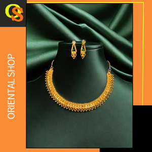 ขายจำนวนมากชุดต่างหูสร้อยคอพร้อมชุบทอง22K ชุดเครื่องประดับสร้อยคอสร้อยคอชุดต่างหู - Product Image 2