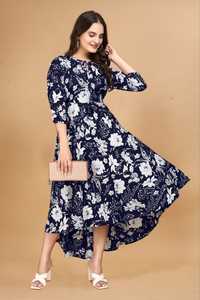 Venta caliente Aspecto elegante Color increíble Hermoso crape americano con estampado floral Vestido largo Fabricante DE LA India - Product Image 4