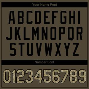 Authentique Salut au service Maillot de baseball personnalisé Olive Camo-Vêtements de sport noirs avec techniques imprimées - Product Image 4