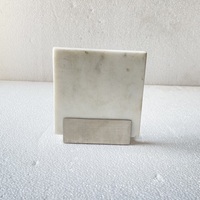 Ensemble de 4 sous-verres carrés classiques en marbre blanc naturel espagnol, écologiques et durables, pour tasses à thé et à café, décoration de table, tendance