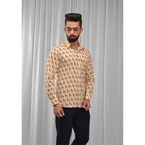 Chemise pour homme, 100% coton, imprimée avec des motifs floraux à pois, décontractée, manches longues, options de tissu popeline Oxford, fabrication ODM/OEM - Product Image 4