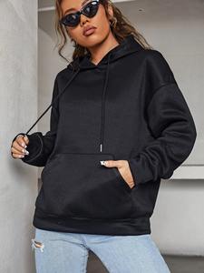 Women's Oversized Thick Cotton <b>Fleece</b> <b>Hoodie</b> Custom Logo Plus Size Winter Warm Pullover <b>Hoodie</b> - Product Image 2