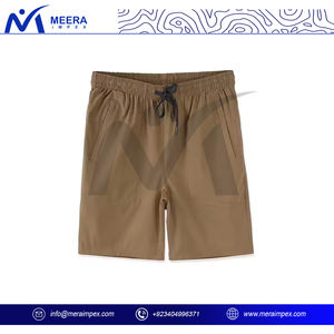 Short de sport 100% coton personnalisé uni marron et noir pour homme Séchage rapide Respirant Léger Gym Running - Product Image 3