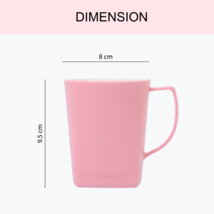 Tasse à café rose 300ml-Tasses en plastique durables et incassables pour boissons chaudes et froides, 300ml, passe au micro-ondes et au lave-vaisselle | Rose - Product Image 3