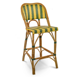 Bar Bistro salle à manger chaise rotin naturel acajou luxe cargo cadre balinais affaire chic présentation modèle d'expédition charge de bois - Product Image 1