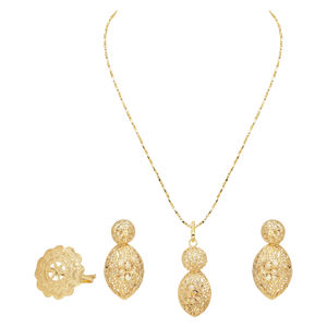 Conjunto de colgante de latón Premium exclusivo, joyería de moda formada chapada en oro para compromiso de mujer, estilo religioso ortodoxo - Product Image 2