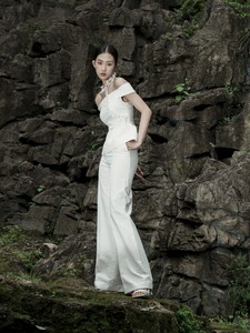 Pantalon côtelé classique MAYA à jambes larges de haute qualité pour femmes tissu tissé en rayonne Spandex taille S M L WHITEANT nom de marque - Product Image 2