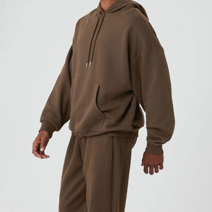 Men's 100% Cotton Oversize Pullover Hoodie Custom Logo Sweatshirt Embroidered Design Drop Shoulder Pockets Washed Print - Product Image 2