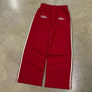 Pantalons de survêtement baggy à rayures pour hommes, vente en gros, broderie, jambe droite - Product Image 2