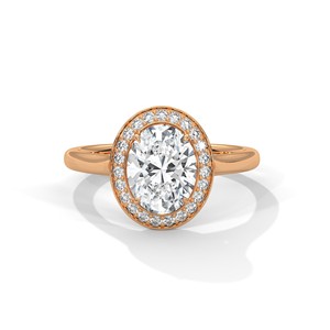 Anillo Solitario con Halo de Moissanita de Corte Ovalado de 2.0 ct, Plata de Ley 925, Anillo de Compromiso - Product Image 2