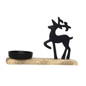 Eco-Friendly Gold Toned Aluminium <b>Christmas</b> <b>Tree</b> & Heart Tealight <b>Candle</b> Holder With Wooden Base Home Festive Decoration - Product Image 6