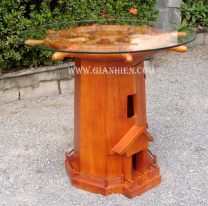 El fabricante de Gia Nhien aprueba el diseño personalizado MESA DE RUEDA DE BARCO bajo CON GABINETE _ MODELO DE ARTESANÍA DE MADERA DE ALTA CALIDAD - Product Image 5